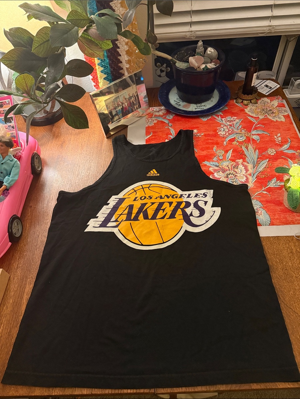 adidas Black Los Angeles Lakers Graphic Tank